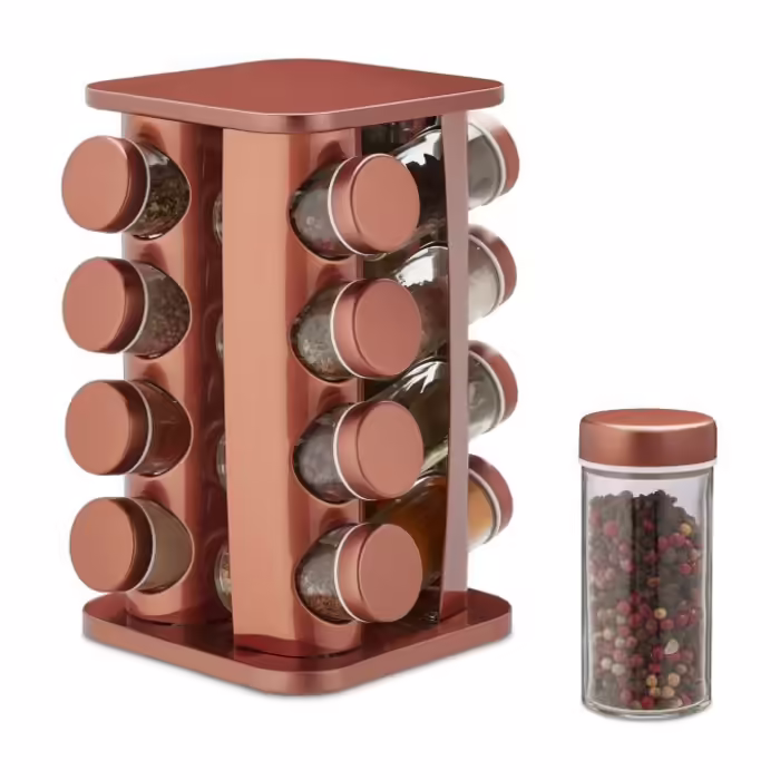Relaxdays Spice Carousel with 16 Jars