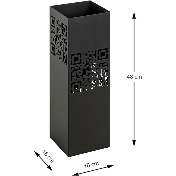 Підставка для парасольки HAKU Möbel, чорна, метал, 16x48x16 см, сучасний стиль