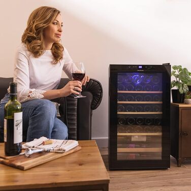 Cecotec Bolero GrandSommelier 36000 Wine Cooler - 95 Liter, Compressor, Touch Control, LED, Black - 36 Bottles