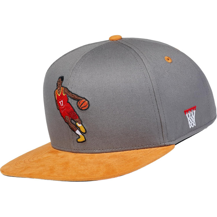 Кепки Snapback Cadency® для чоловіків та жінок, унікальні, з індивідуальними дизайнами, бейсболки з прямим козирком, регульовані, теплі зимові - темно-зелений (баскетбол - сірий)