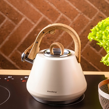 Класичний сталевий чайник Klausberg, 2,5 л, бежевий