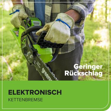 Акумуляторна ланцюгова пила Greenworks G40CS30II 40V, шина 30 см (12