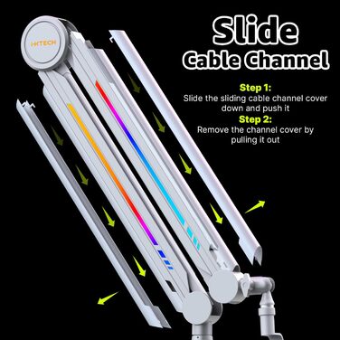 Кріплення для мікрофона IXTECH RGB Boom Arm - регульований тримач для стрімінгу, геймінгу та запису