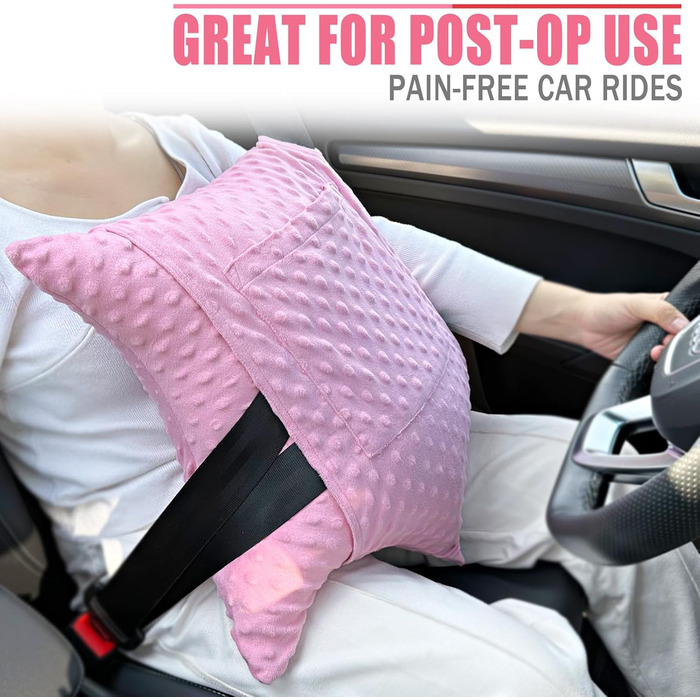 BNR Star-Shaped Hysterectomy Pillow for Abdominal Surgery with 2 Pockets, Hysterectomy Pillow, a Must-Have for Recovery, Post-Surgery Gift, Abdominal/Tummy Pillow, Minky Dot Coral