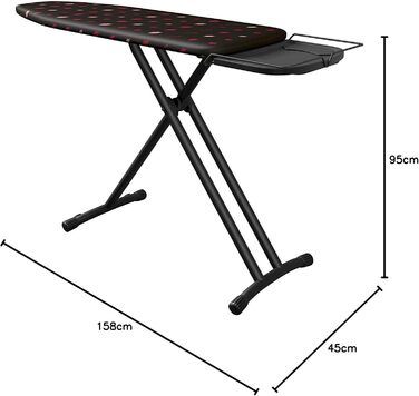 Відкидна прасувальна дошка Laurastar Comfortboard Lips, 38x120 см, 100% бавовна, регульована висота, універсальна підставка для праски, 7.5 кг