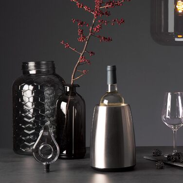 Vacu Vin 3649360 Active Wine Cooler Elegant, Stainless Steel, 208(h) x 155(dia)mm.