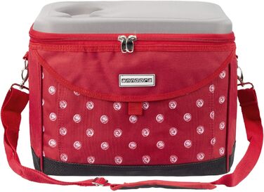Термосумка Anndora 22L для пікніка, 35 x 24 x 27 см, червоно-біла в горошок