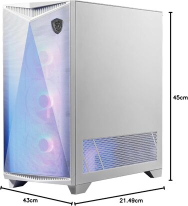 Корпус ПК MSI MPG GUNGNIR 300R Airflow White: Mid-Tower з загартованим склом, підтримка ATX/M-ATX/Mini-ITX, 4 x 120mm ARGB вентилятори, USB 3.2 Gen 2x2 Type-C