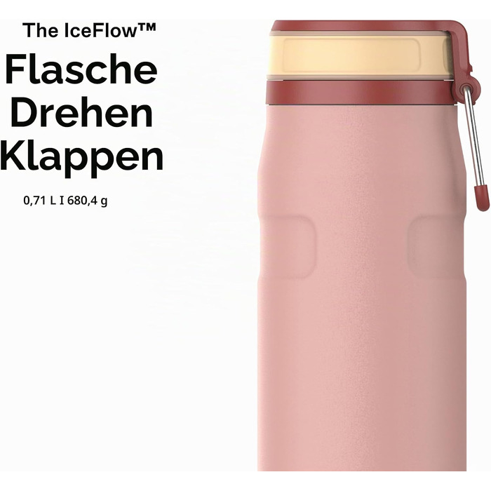 Термопляшка Stanley IceFlow Bottle Twist Flip 0.47L з кришкою-клапаном, герметична, Peach Rose