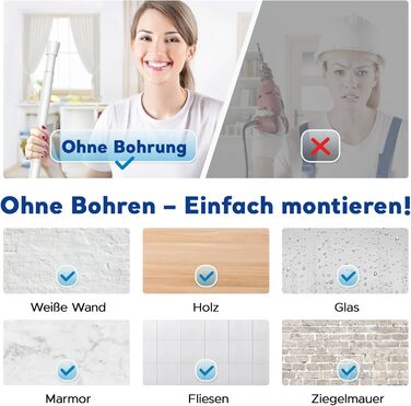 Штанга для карнизів без свердління, біла, 71-155 см, Ø 25 мм, телескопічна, для штор, душової завіси та гардеробу