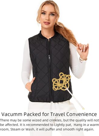 Жіноча степкова жилетка Fuinloth з рифленим коміром, чорна