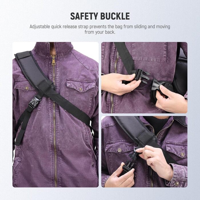 NEEWER Рюкзак для камери Profi з міцними петлями для DSLR, об'єктивів, штатива та аксесуарів. Водостійкий, з міцними швами та м'якими перегородками (Оранжевий інтер'єр) NW-XJB02S