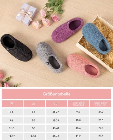 Жіночі фетрові капці VeraCosy з ефектом пам'яті (Memory Foam) та флісовою підкладкою, закрита п'ята, сірі, розмір 38/39 EU