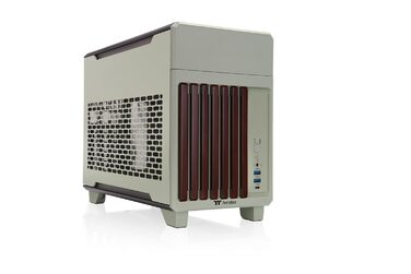 Корпус Thermaltake Mini-ITX TR100 Wood, 18.4л, 280мм AIO, Зелений Матча