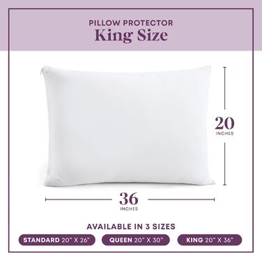 Наволочки King Size CIRCLESHOME 100% бавовна, дихаючі, захист від пилу, гіпоалергенні, комплект 6 шт (50x91 см)