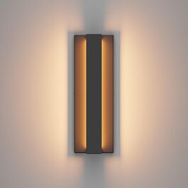 Klighten LED стінна лампа 16W, чорна, для дому, тепле світло 3000K, з алюмінію та нержавіючої сталі