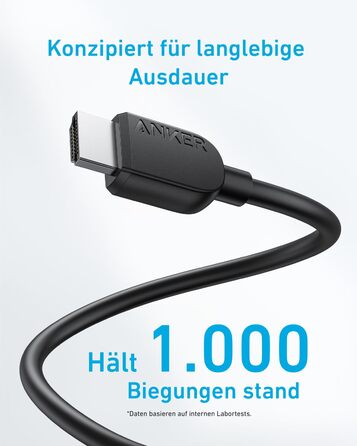 HDMI кабель Anker 8K 60Hz, 48Gbps, Ultra HD, 0.9м, eARC, Dolby Atmos, Xbox Series X, TV