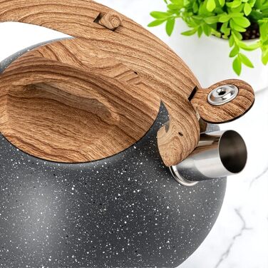 Чайник Induktion EliteHoff 3L з нержавіючої сталі з автоматичним свистком, сірий (E-5111)