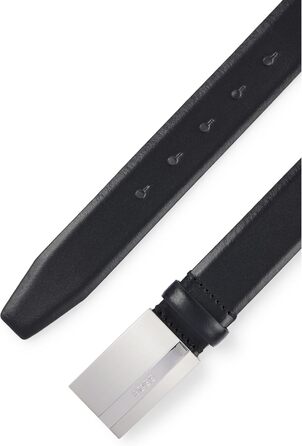 Чоловічий шкіряний ремінь BOSS Baxton з логотипом, чорний