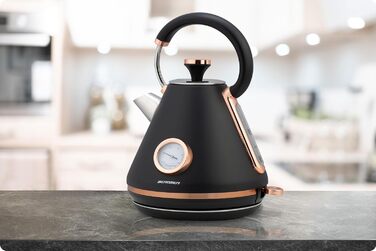 Елегантний чайник Berdsen BD-701 з термометром, 1.7L, чорний