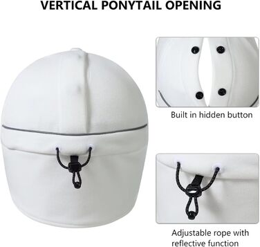 Шапка з флісу GADIEMKENSD для жінок з козирком та навушниками, відбиваюча зимова шапка (55-58, білий)