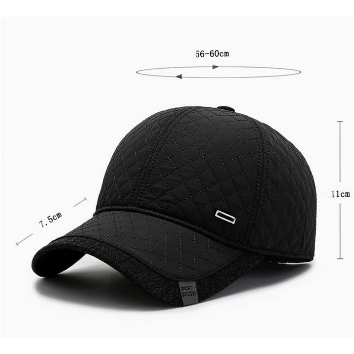 Кепка YAMEE чоловіча зимова з відкидним навушником, унісекс, тепла кепка, чорний колір