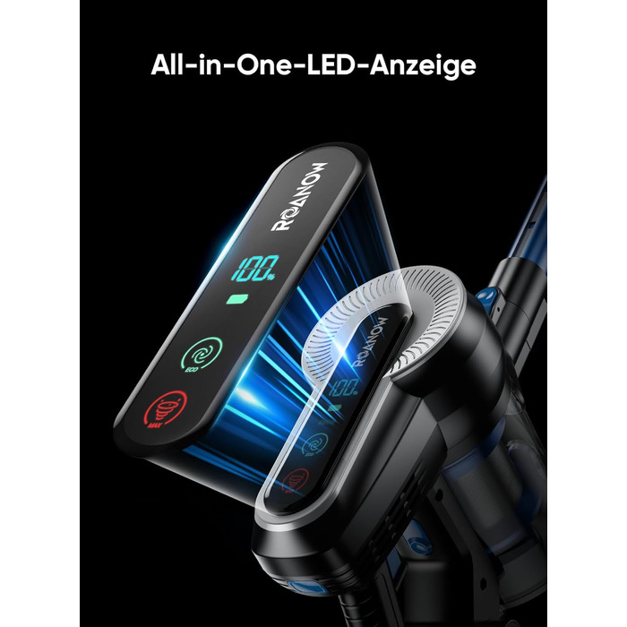 Бездротовий пилосос VAKERR MarsVac S1 450W 38000Па, 55 хв, LED-дисплей, 1.5 л, для твердих підлог, килимів і шерсті тварин