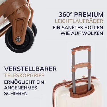 Набір валіз FERGÉ Milano 3 шт. з твердим корпусом (Handgepäck, L, XL) – бежевий