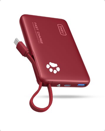 Power Bank INIU 10000mAh 20W з USB-C кабелем, PD3.0/QC4.0, для iPhone/Samsung/iPad (Червоний)