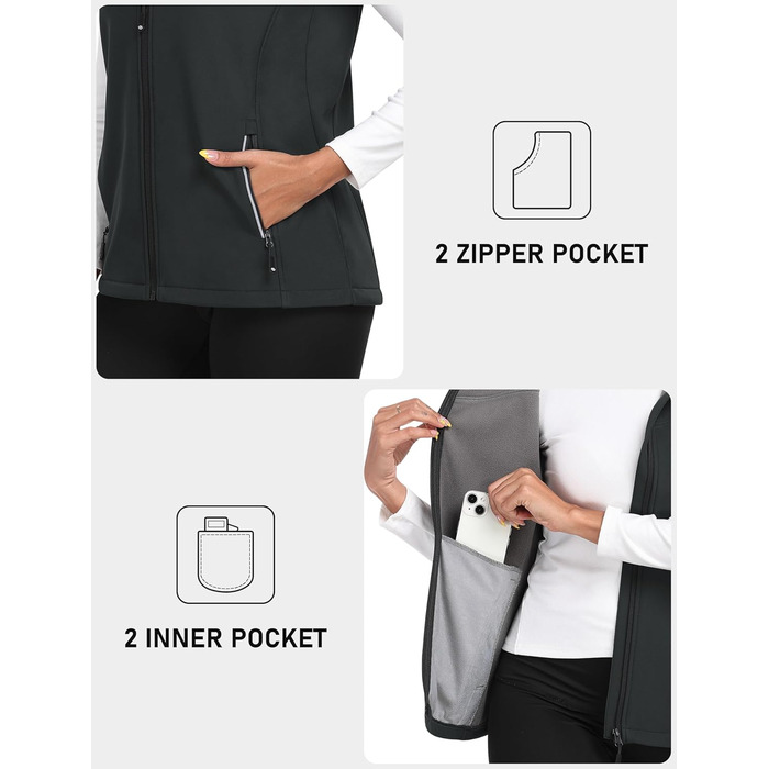 Жіноча софтшеллова жилетка MoFiz для активного відпочинку: трекінг, вандерінг, біг. Сіра, M