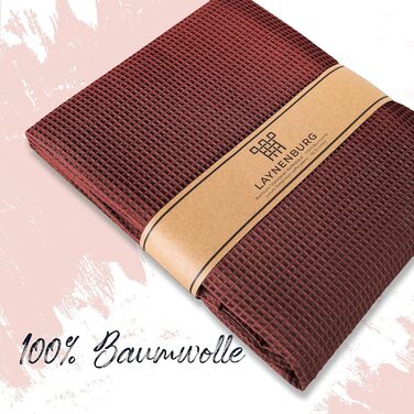 Плед LAYENBURG Premium 180x220 см, вафельна тканина, 100% бавовна, махагон