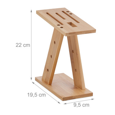 Relaxdays Unstocked Knife Block Made of Bamboo