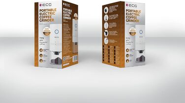 Електрична кавомолка ECG KM 150 Minimo White, USB-C, біла
