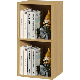 FUSUNBAO Magic DIY Cube Storage Organizer, stackable cubes for home, books, clothes, toys, modular storage system, closet organizer, bookshelf, cabinet (pure white (Yellow Oak, 2. General Cube))