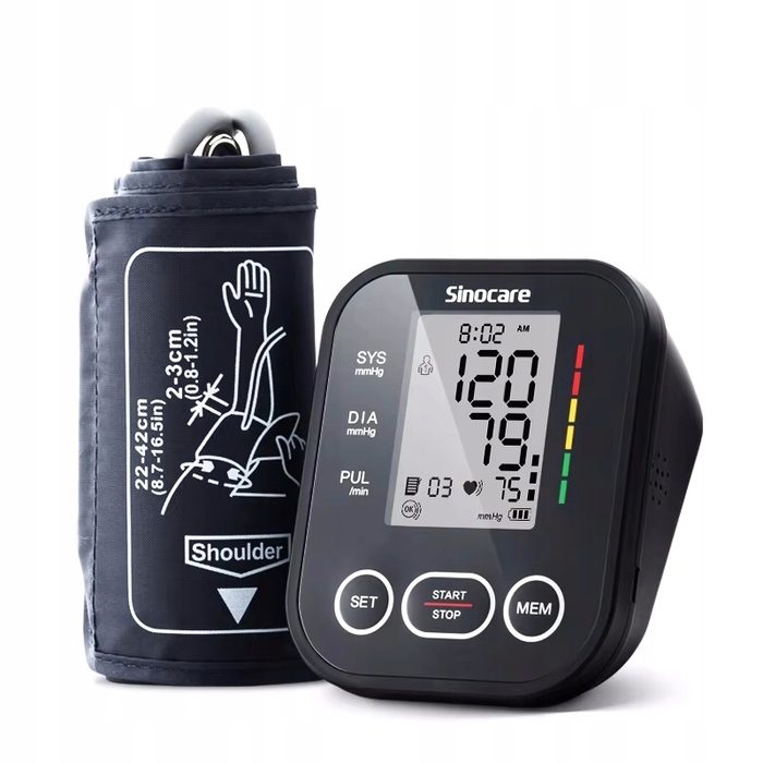 Тонометр на плече Sinocare ARM-30E+ з великою манжетою 22-42 см, CE