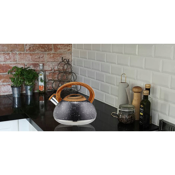 Класичний сталевий чайник Karl Hausmann, 3 л, чорний/сірий