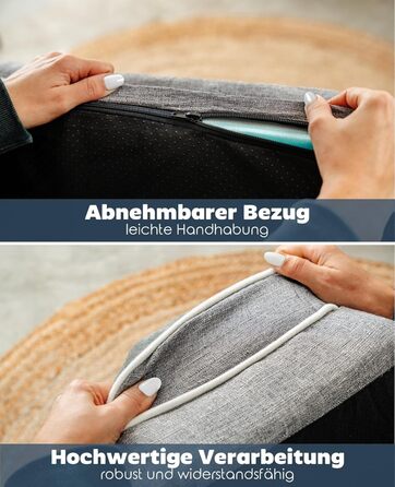 Ортопедичне ліжко для собак Lionto з піднятим бортиком, 97x71x17 см, м'який фланелевий килимок, знімний та пральний чохол, неслизьке, для собак та котів, сірий