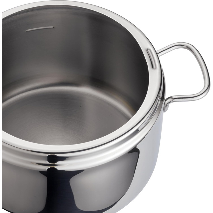 Barazzoni Pressure Cooker, Model, ø22cm, 5lt Capacity, Quick Cooker Model Basic, Ø 22 cm, 5 l Capacity, Induction, Made in Italy, Stainless Steel, Silver Single