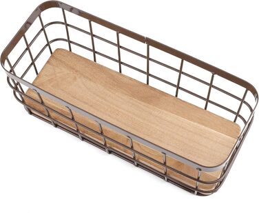 Dicunoy 2 Pack Small Wire Basket, Rectangular Metal Basket Narrow, Small Storage Basket Bathroom Basket, Counter Organizer Basket for Desktop Fruit, Kitchen Countertop, Office Decorative, 10 x 10 x 25 cm