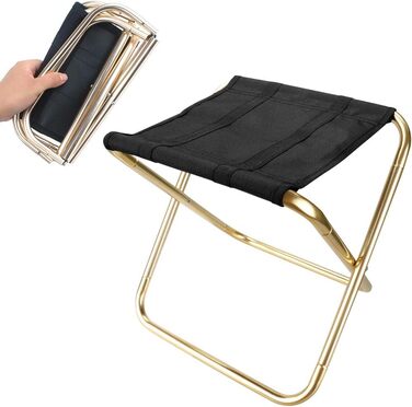 Foldable Small Portable Folding Stool, Mini Outdoor Camping Folding Chairs, Lightweight Folding Camping Stool for Camping, Fishing, Picnic, Travel and Hiking (10x11.8x12.4 inches, Black)