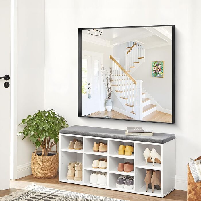 Дзеркало настінне прямокутне без рами 75x75 см, для ванної, спальні, вітальні, чорне