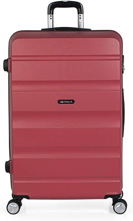 ITACA - Large Suitcase, 4 Wheels, Large Lightweight Suitcase. Rolling Travel Suitcase Large. Large Suitcase for Airplanes, Hard Shell with Checked Lock - Trolley, (Coral Red)