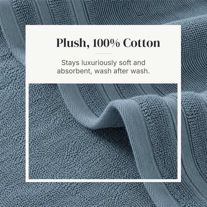 Набір рушників Pacific Coast Textilien Damast Jacquard з бордюром, 100% бавовна, світло-блакитні, 8 шт.