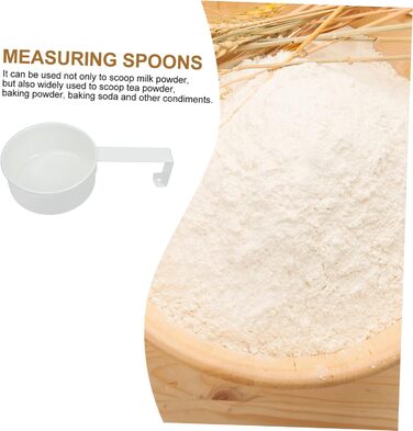 Amosfun 4-Piece Stainless Steel Measuring Spoon Set, Kitchen Machine Cooking Utensils, Coffee Measuring Ring, Microwave Safe Measuring Cup, Dry Measuring Spoon, Infant Formula Spoon - White, 4 Pieces * 4