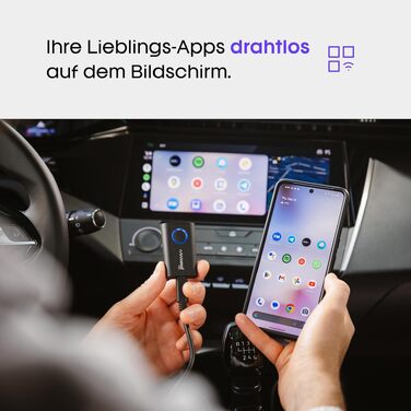 Бездротовий адаптер AAWireless для Android Auto — швидке підключення Plug & Play, стабільний зв'язок, з багатофункціональною кнопкою