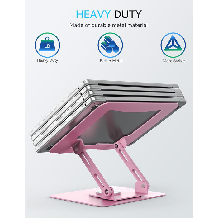 Підставка для ноутбука Soundance 360° з регулюванням висоти, чорна (C-Pink), 10-15,6 дюймів