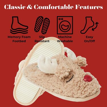 Тапочки-халати Dearfoams Unisex з оленем - святковий новорічний стиль X-Large