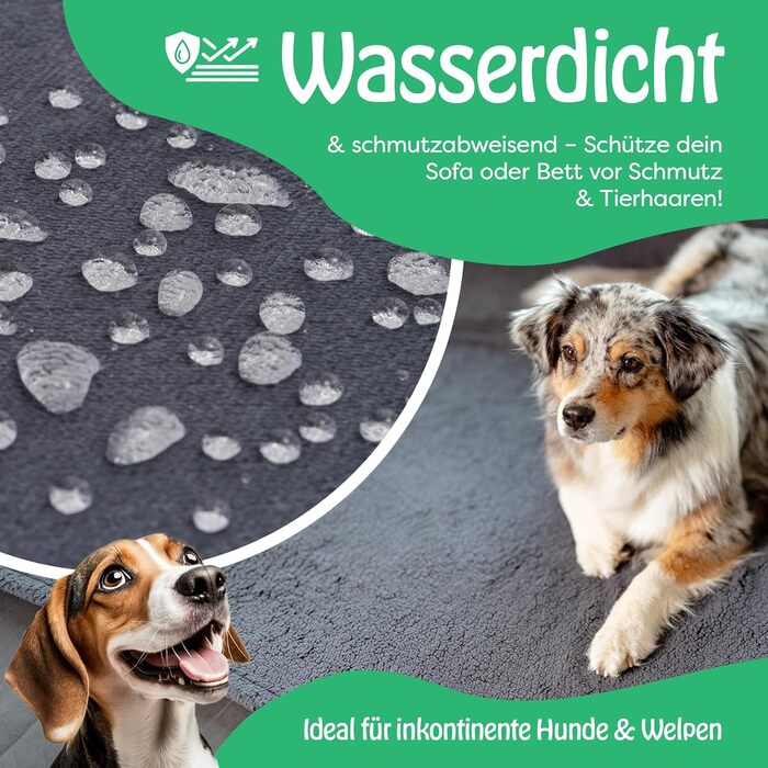 Водонепроникний килимок для собак Petpurry® 127x152 см (XL, сірий) - М'який, миючий, для дивана