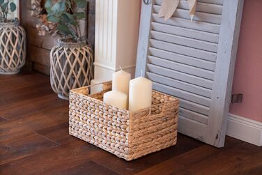 Water Hyacinth Woven Storage Basket - Seagrass Rectangular - Set of 2 (3 Pieces L (14.5in x 11in x 7.8in))