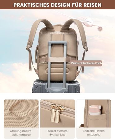 Рюкзак для ручної поклажі OVEVOOK: 40л, водонепроникний, з відділенням для ноутбука 17